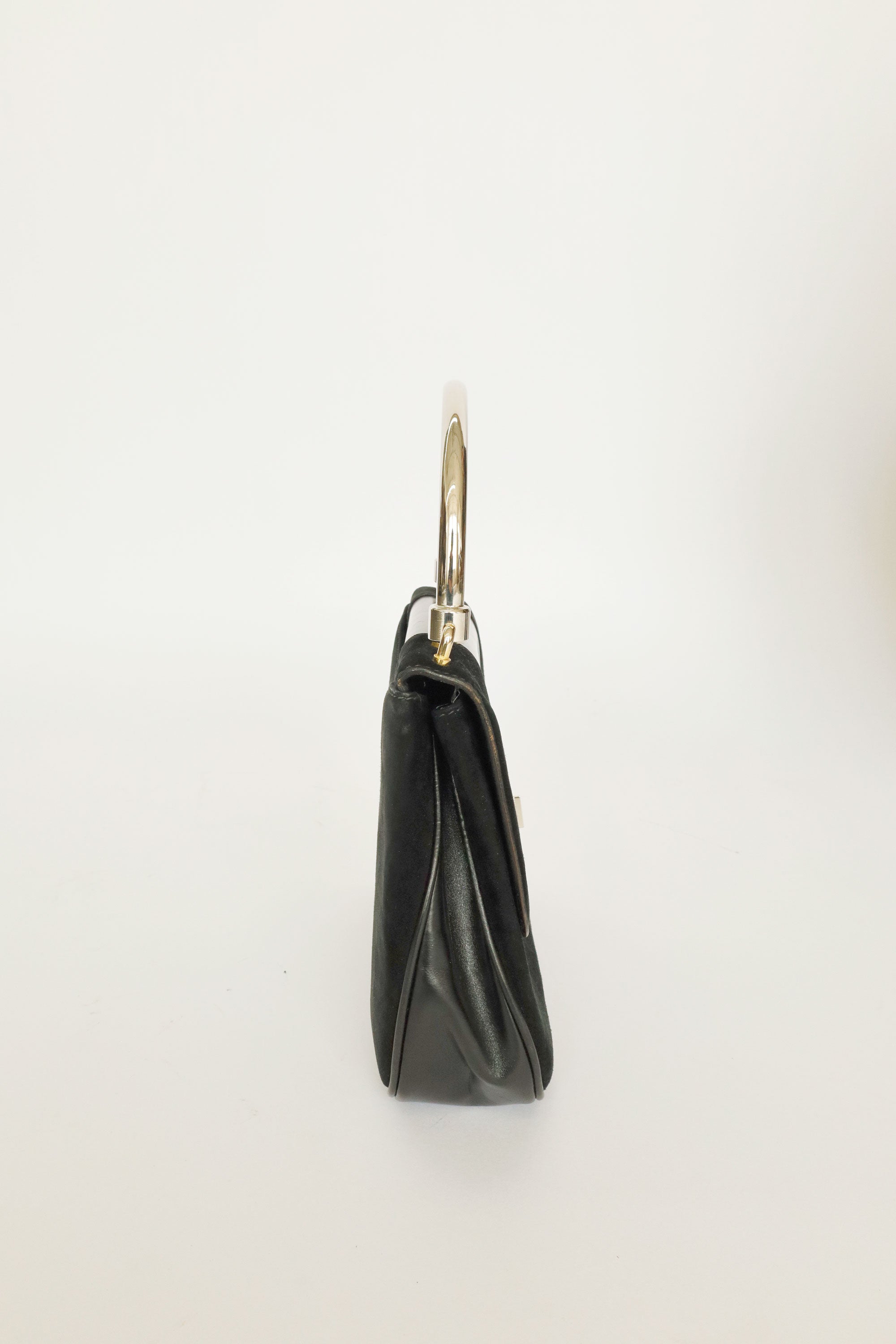 Gucci Handbag – Black Suede & Leather, Italy, c.1960s