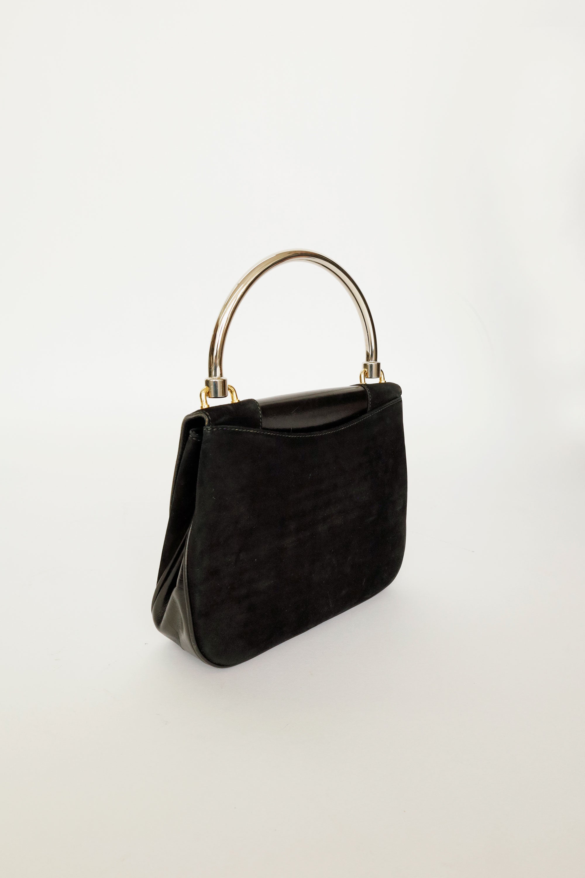 Gucci Handbag – Black Suede & Leather, Italy, c.1960s
