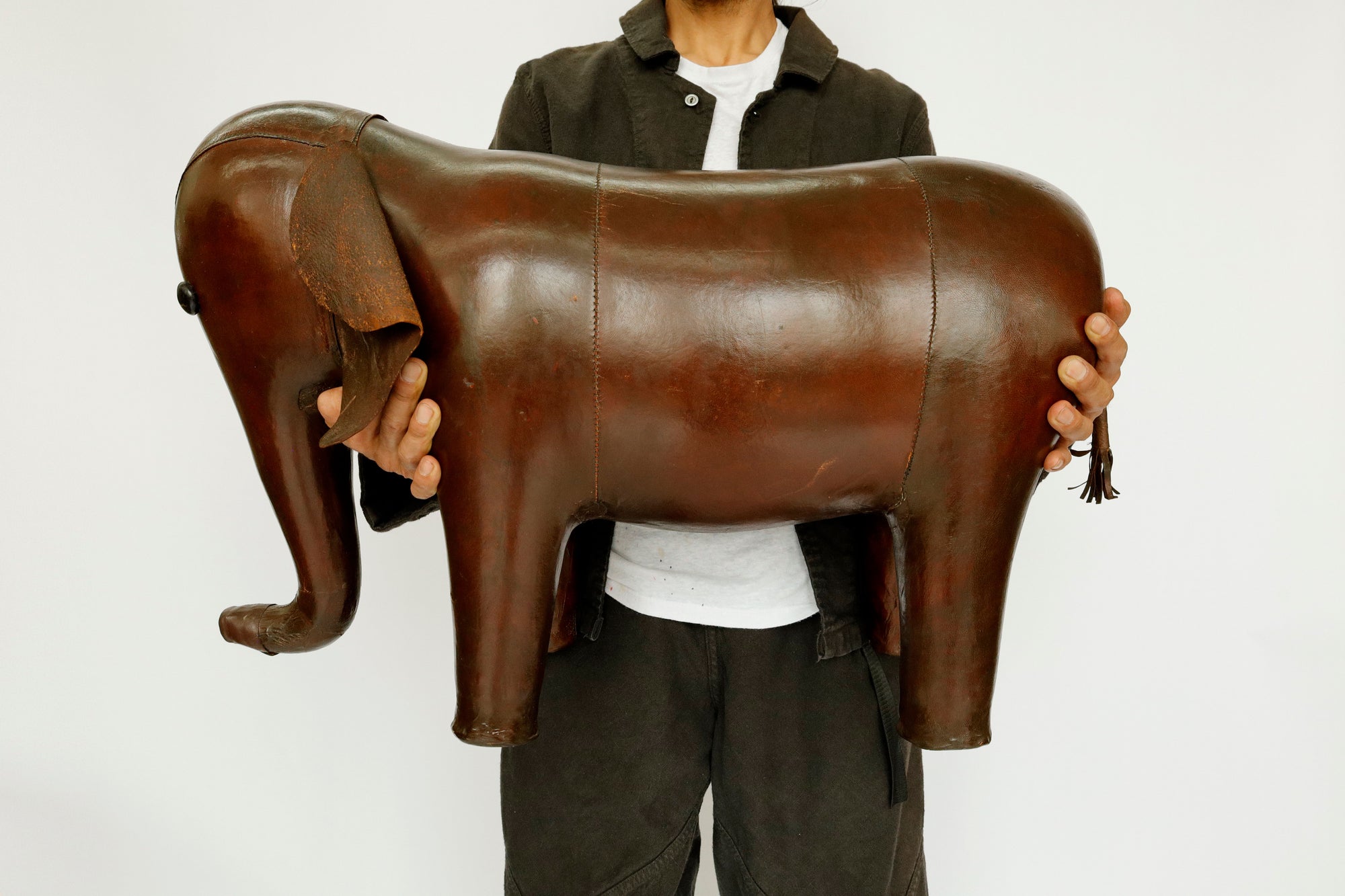 1950's Liberty Leather Elephant Ottoman