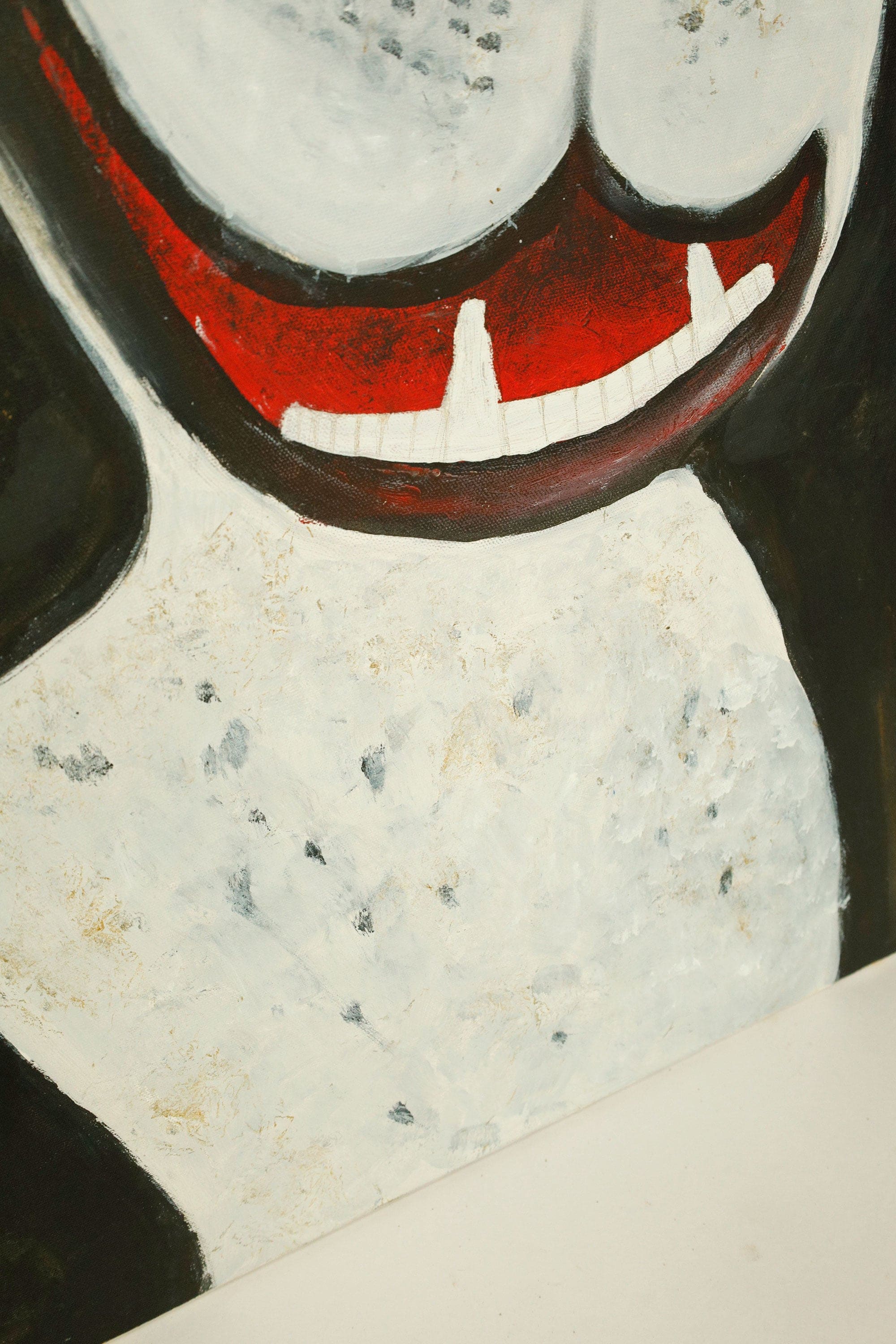 Untitled Dog Portrait – Acrylic on Canvas, Unknown Artist