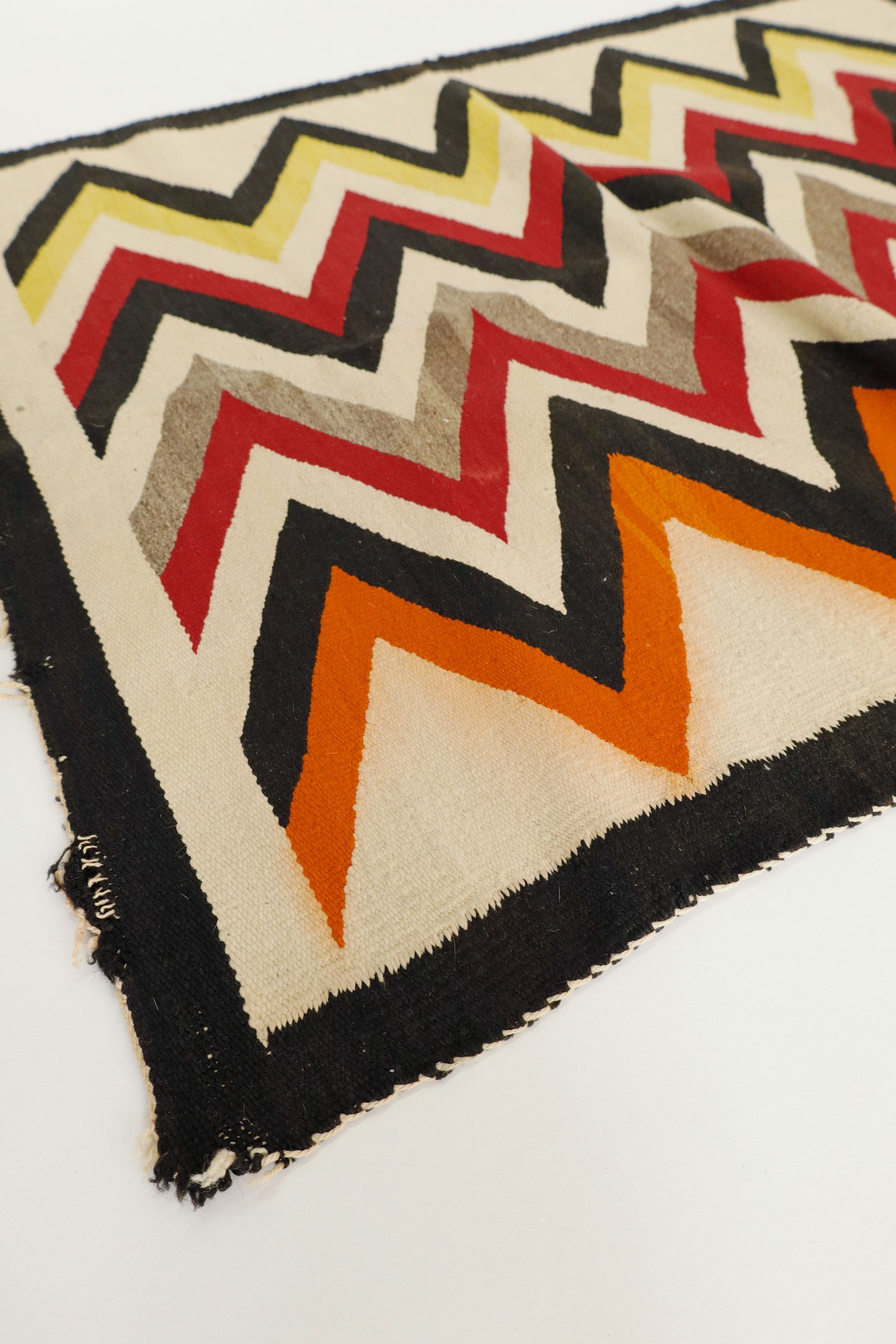 Mid‑Century Navajo Lightning Rug – Southwest U.S., c. 1950s