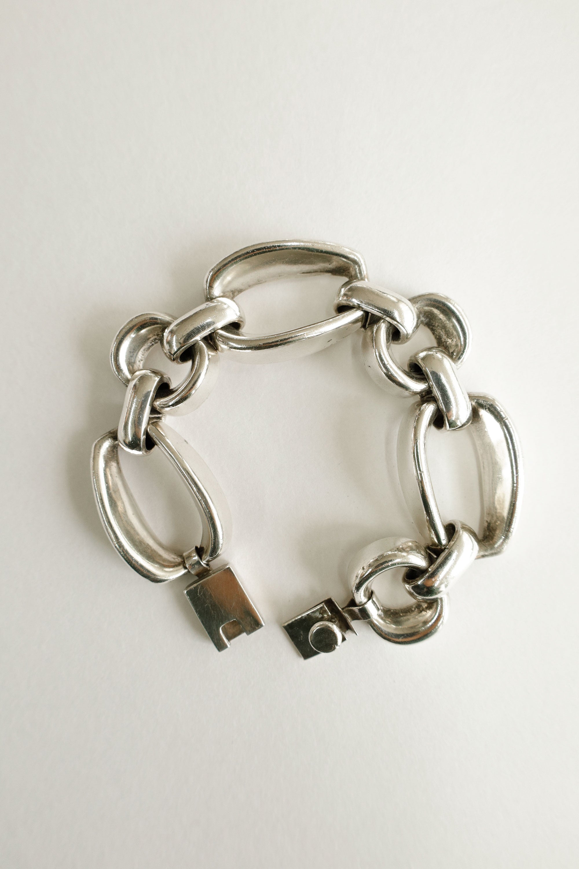 Sculptural Link Bracelet – Sterling Silver, c.1990s