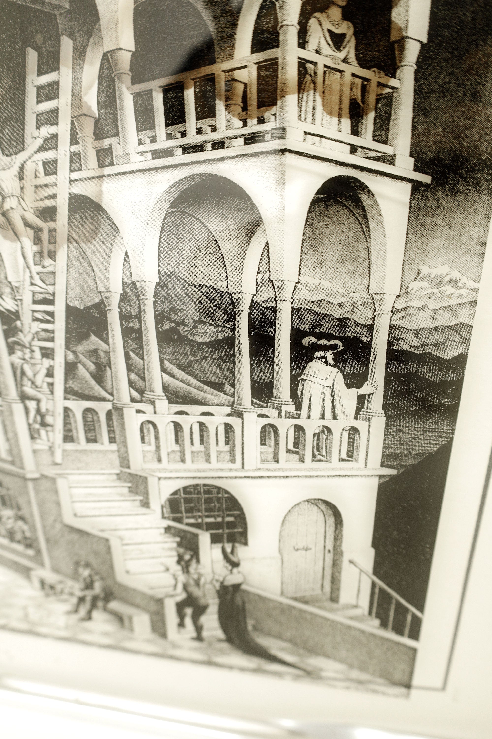 “Belvedere” — M.C. Escher, Glass Print