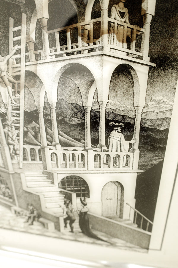 “Belvedere” — M.C. Escher, Glass Print