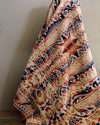 1800's Handwoven Tricolored Coverlet Blanket