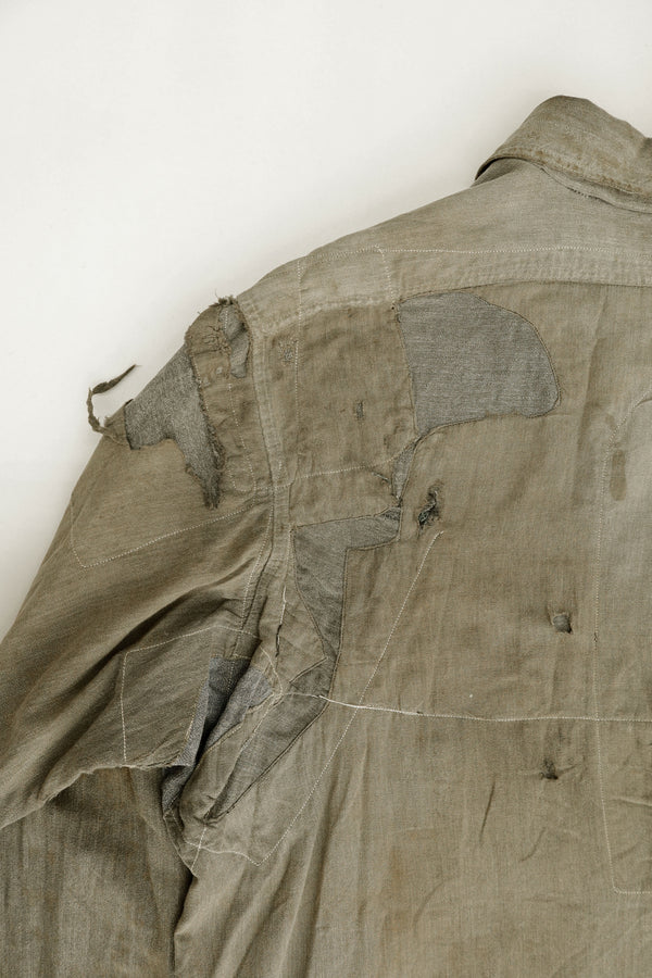 Distressed Black Chambray Work Shirt — 5 Brothers, USA, c.1940s