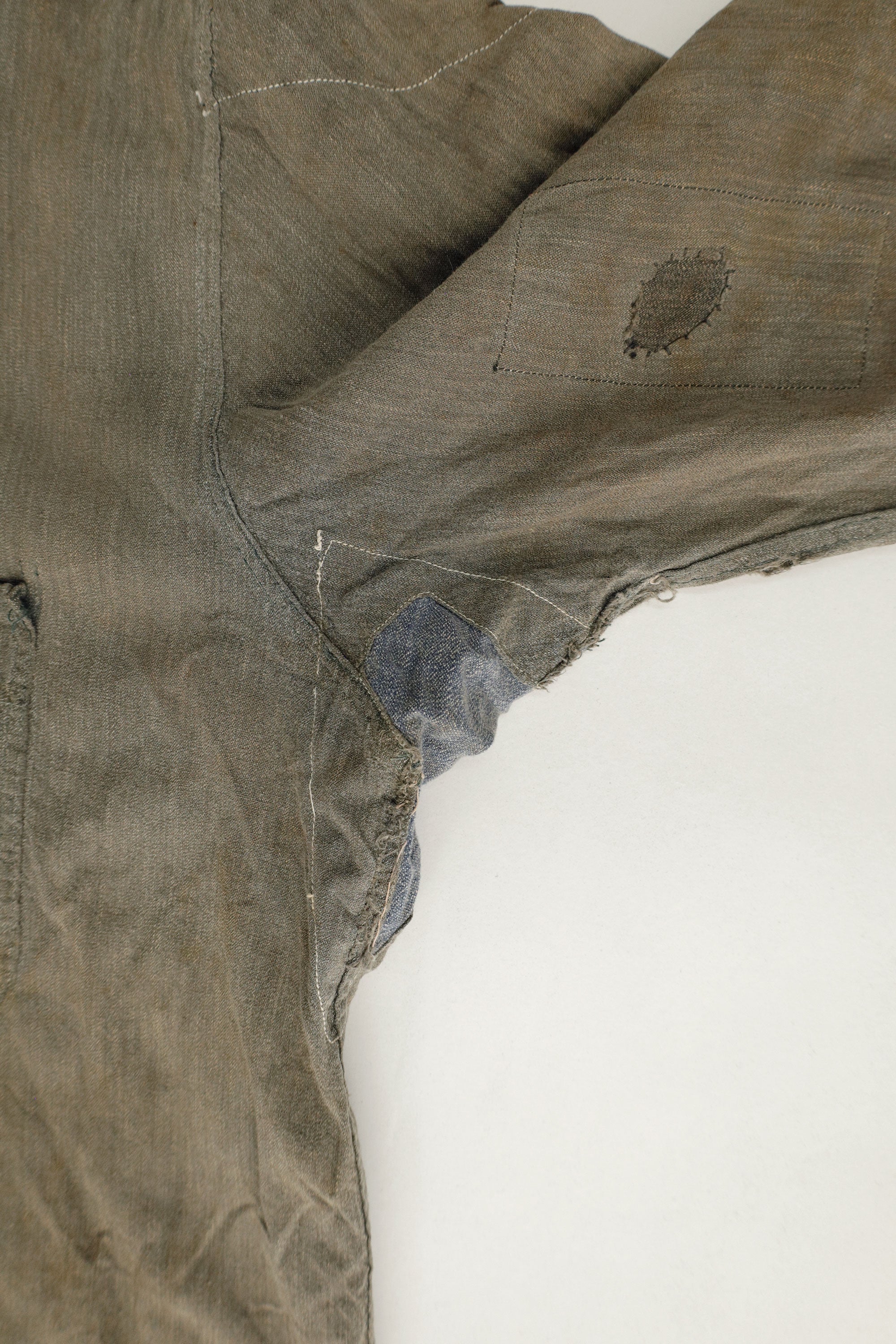 Distressed Black Chambray Work Shirt — 5 Brothers, USA, c.1940s