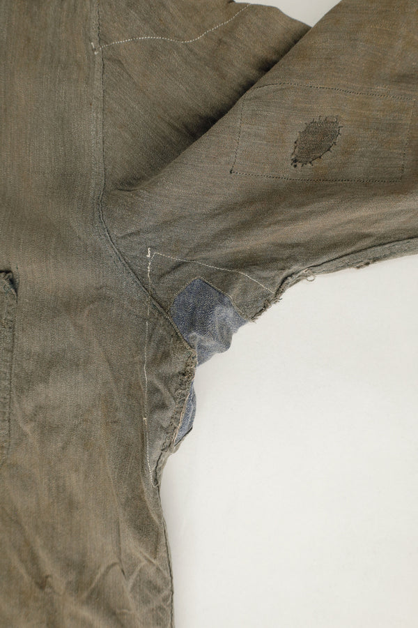 Distressed Black Chambray Work Shirt — 5 Brothers, USA, c.1940s