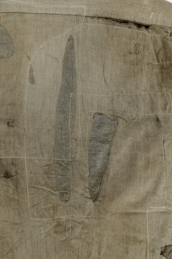 Distressed Black Chambray Work Shirt — 5 Brothers, USA, c.1940s