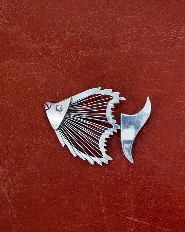 Tropical Fish Mexican Silver Brooch 9319