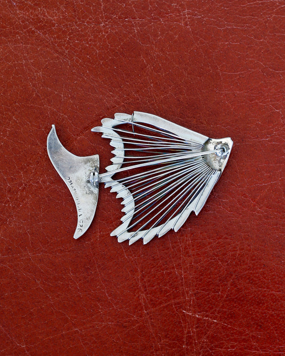 Tropical Fish Mexican Silver Brooch 9319