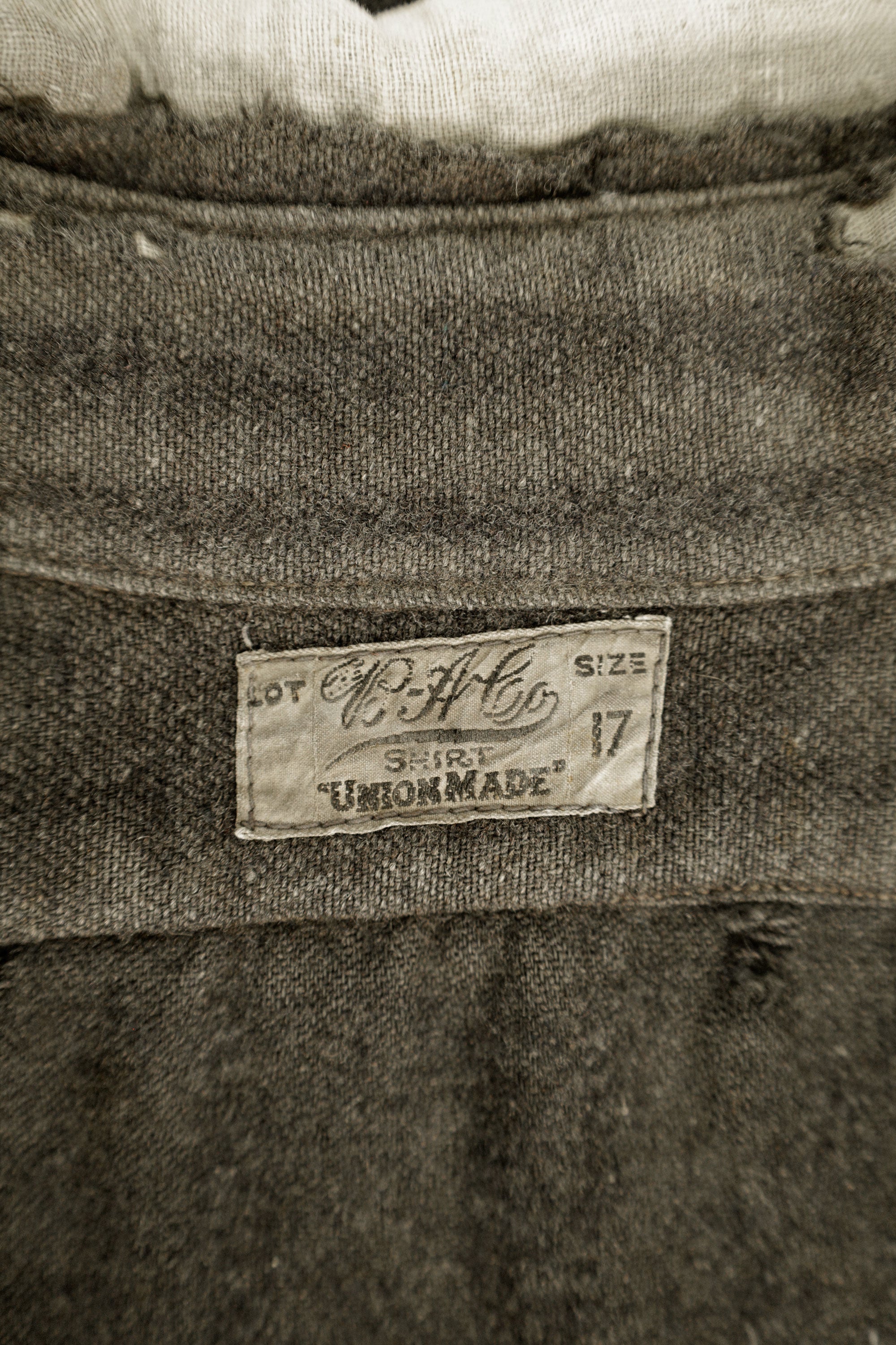 DIstressed Wool Work Shirt – E & A Co., Union Made, c.1910s