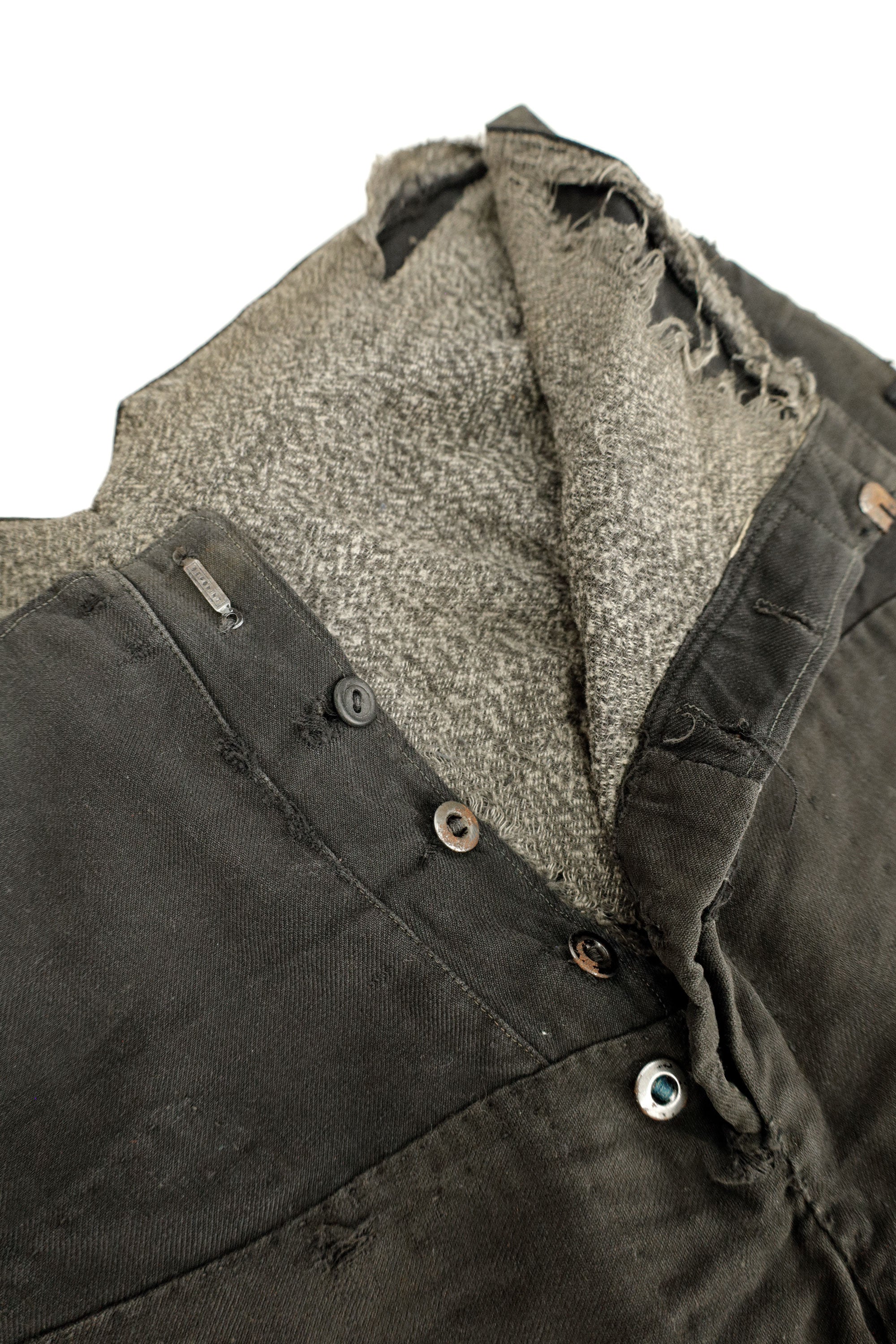 Distressed Cinch-Back Trousers — Japan, c.1930s–1940s