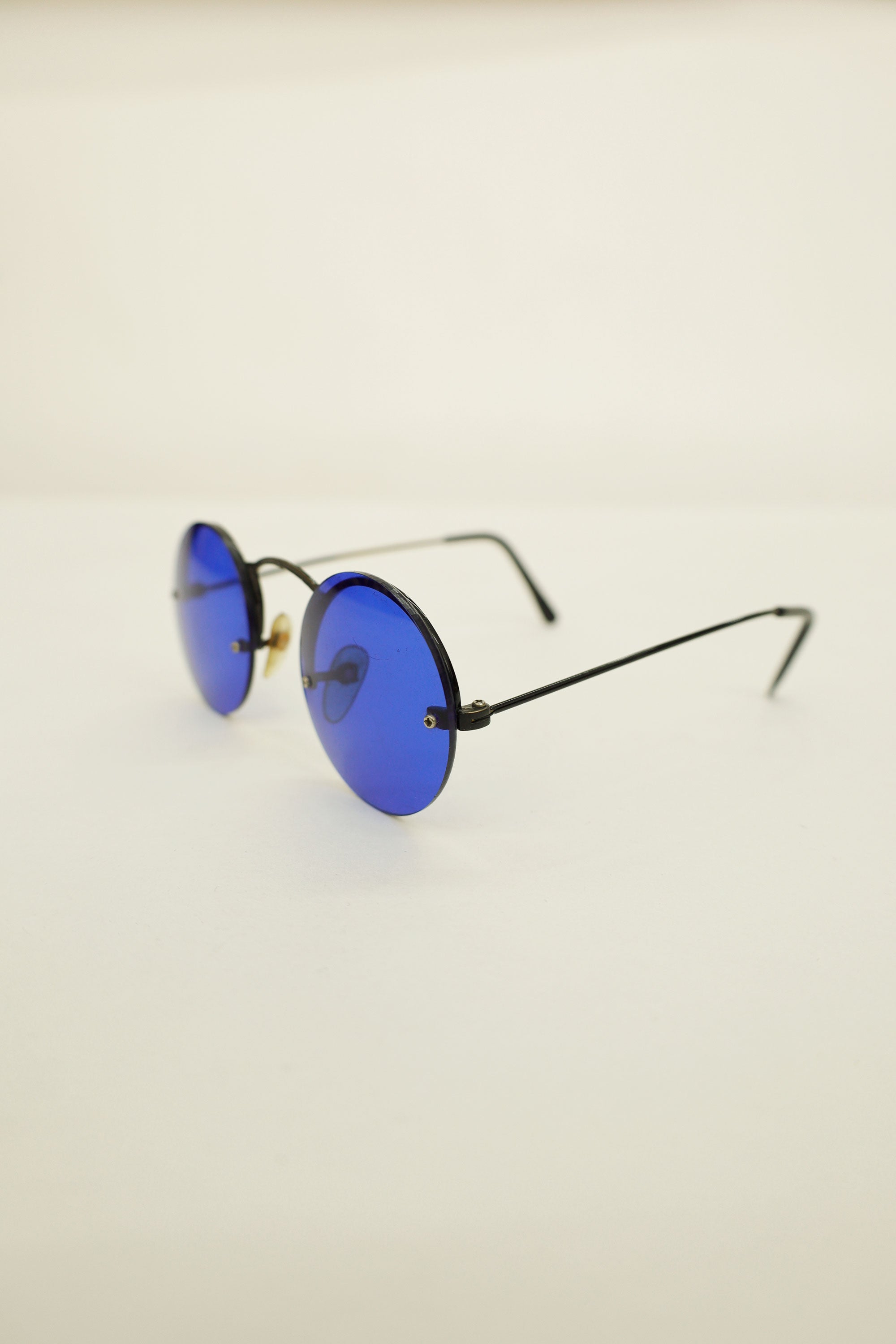 Cobalt Blue Round Sunglass- Taiwan, 1960s