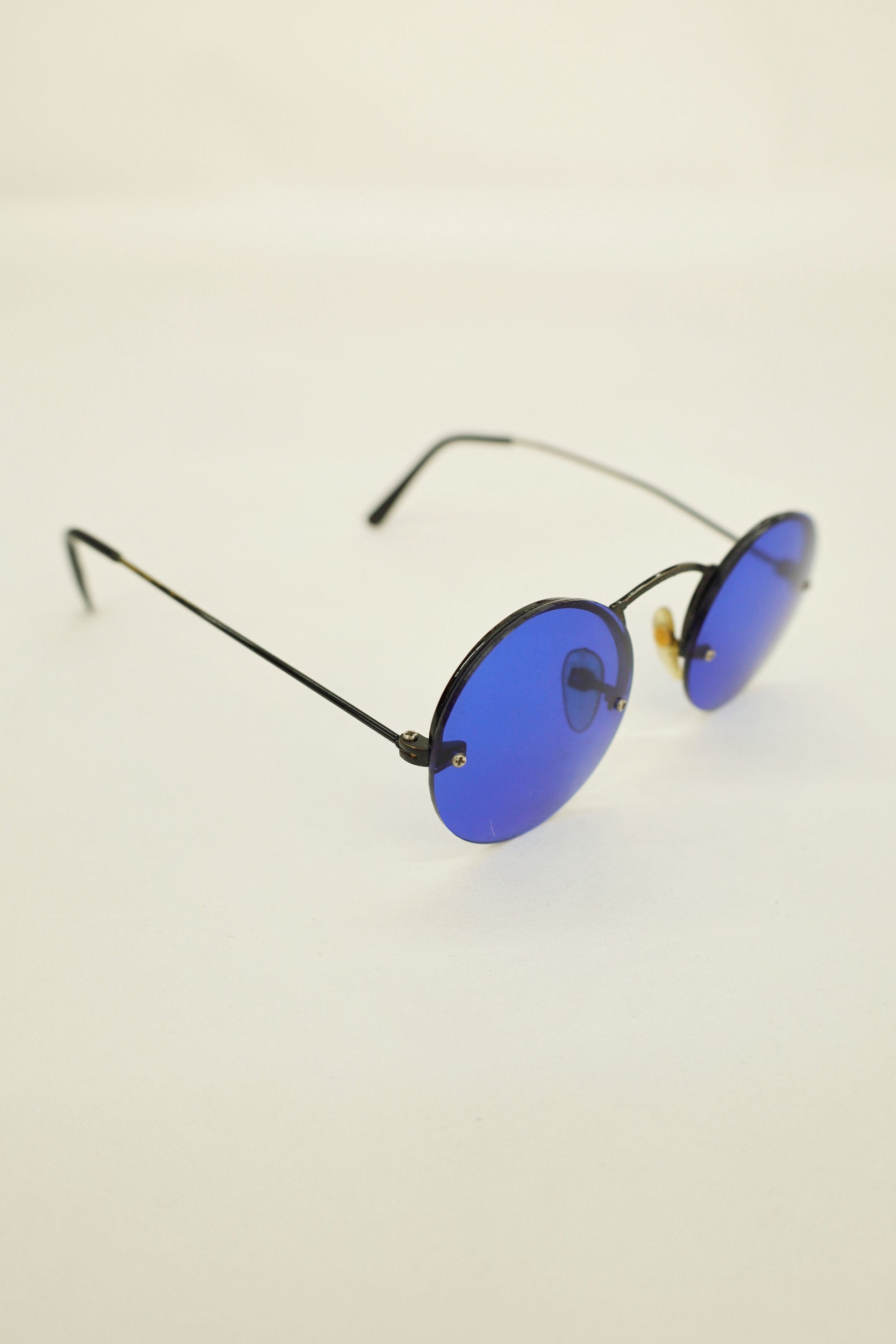 Cobalt Blue Round Sunglass- Taiwan, 1960s
