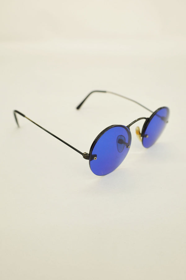 Cobalt Blue Round Sunglass- Taiwan, 1960s