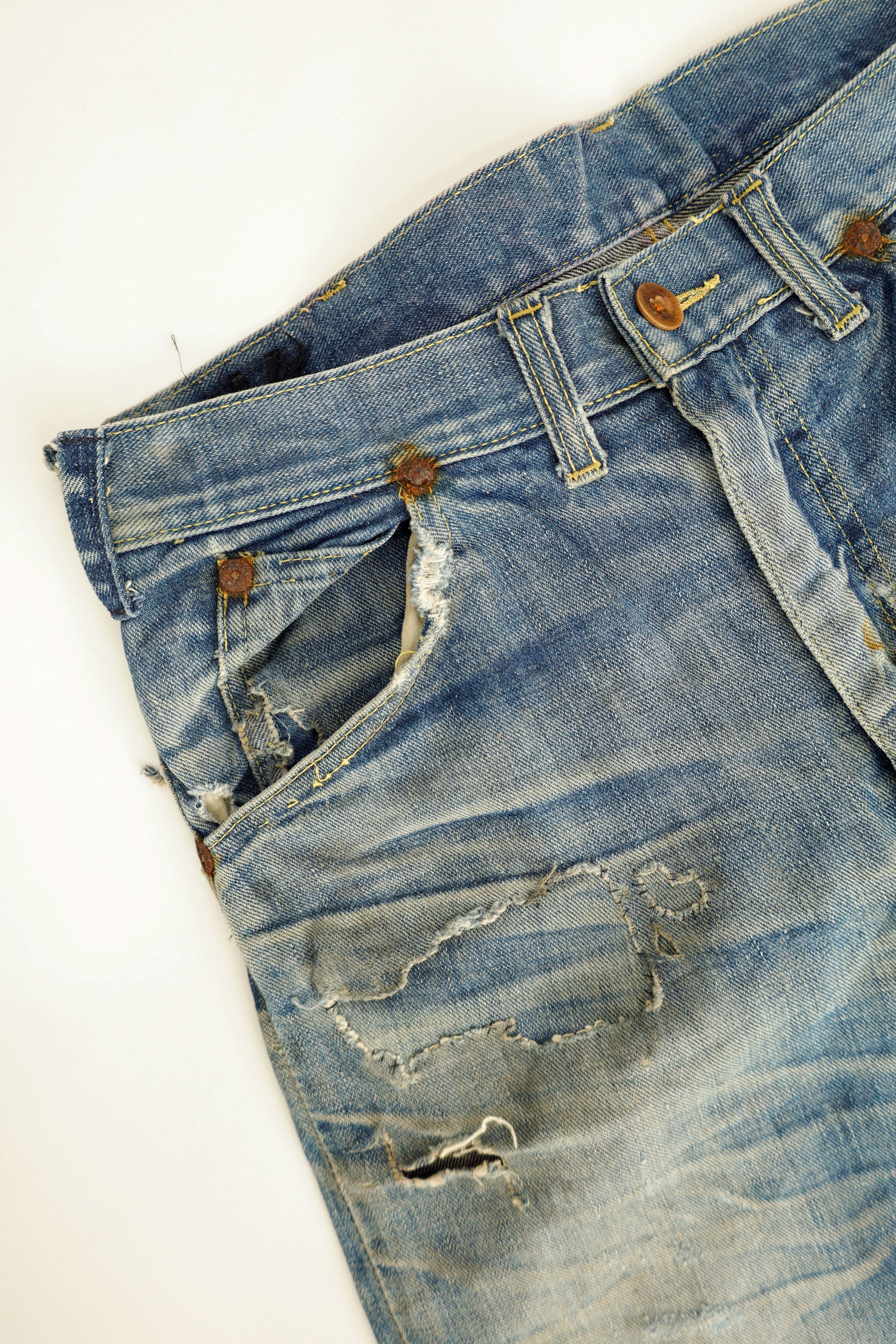 Distressed Cowboy Jeans - Lee, 1970s