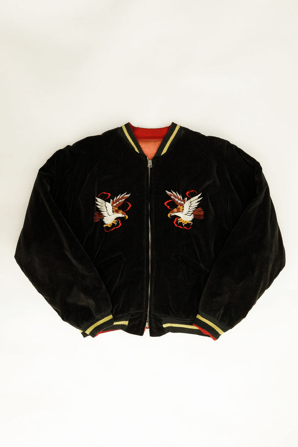 Eagle & Snake Velour Souvenir Jacket  - Japan , 1950s