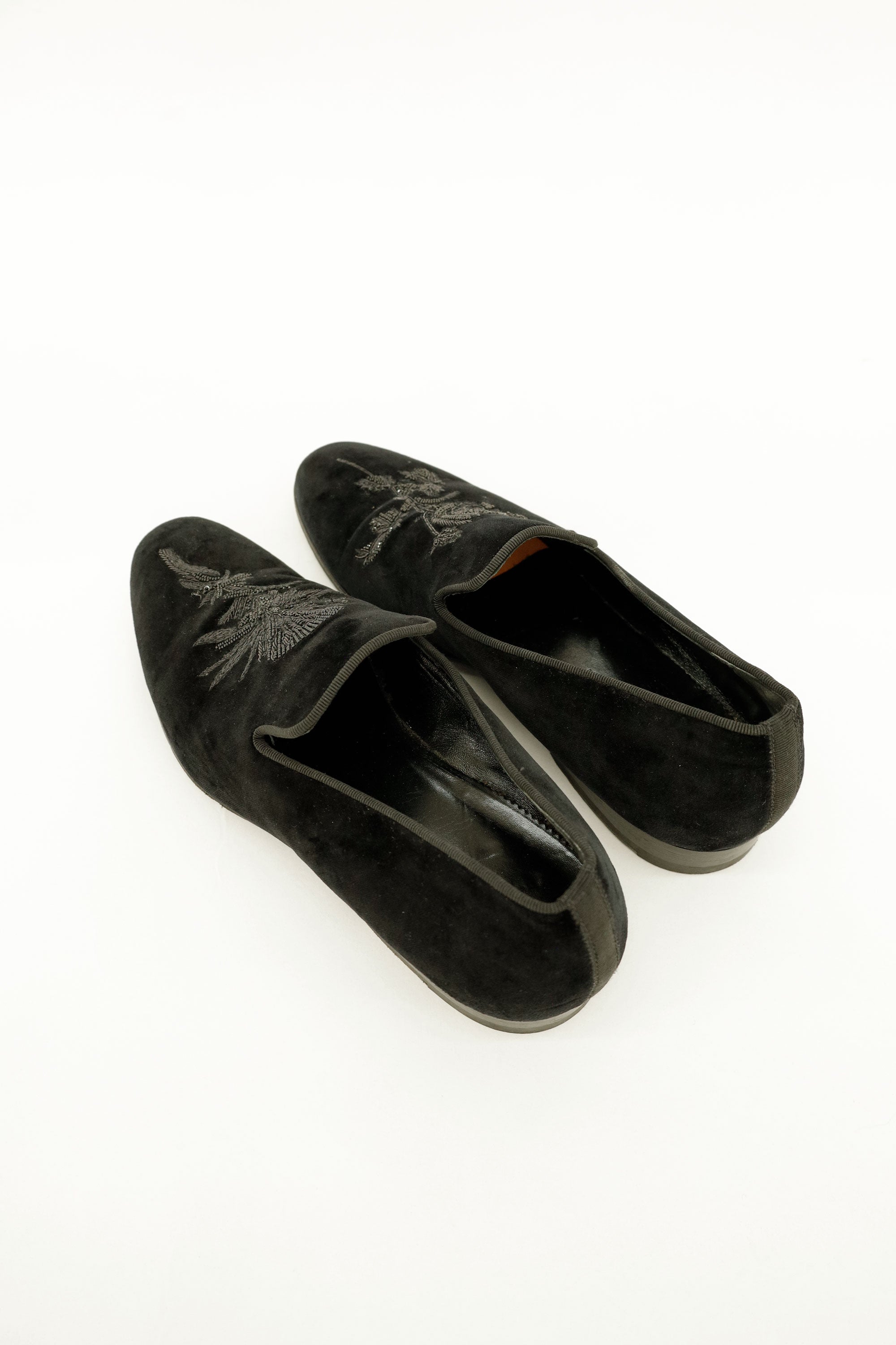 Embroidered Velour Slip-on Dress Shoes - Alexisander Maqueen , 2010s
