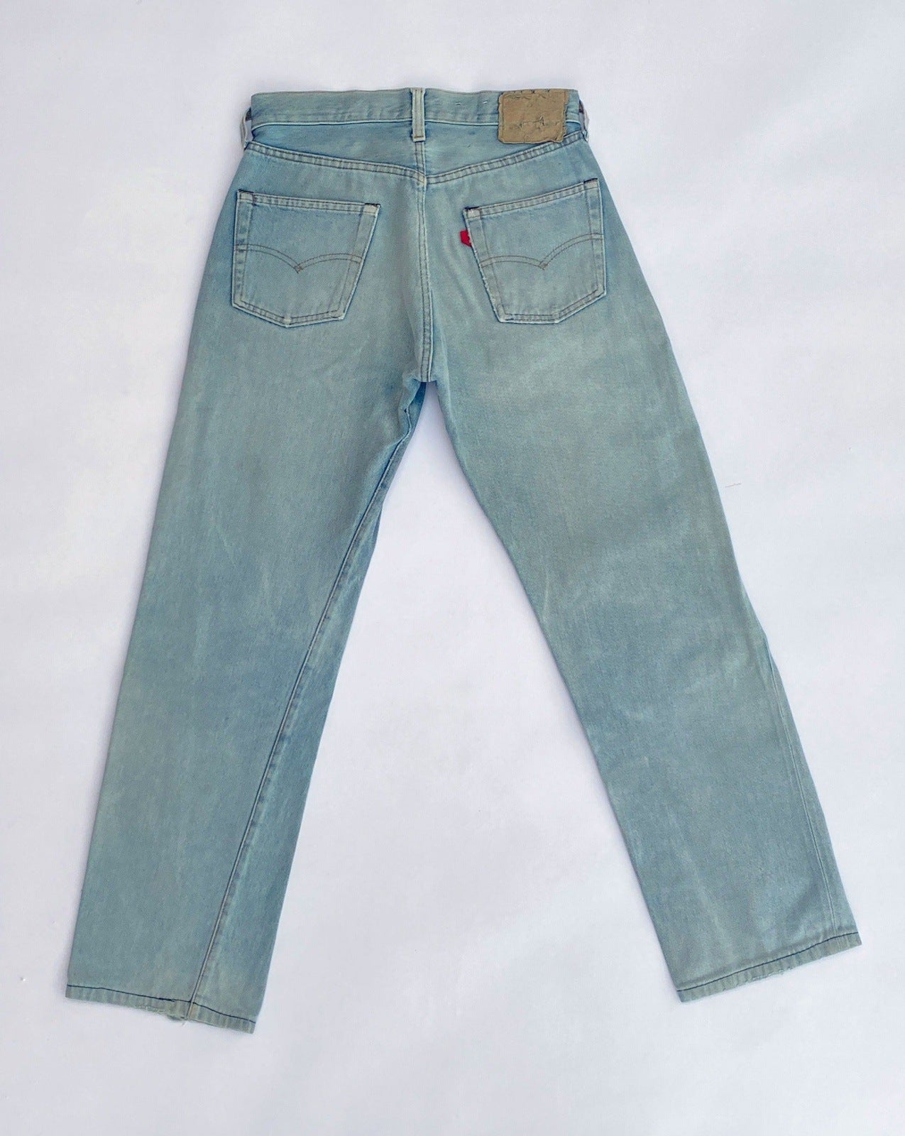 1980's Levi's 501 Selvedge w28 L28 Vintage Redlne Crush Jeans
