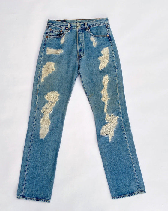 1990's Levi's 501 USA w31 L33 Vintage Crush Jeans #0909