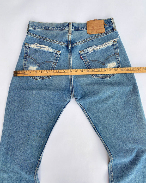 1990's Levi's 501 USA w31 L33 Vintage Crush Jeans #0909