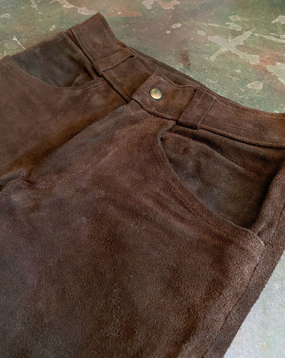 1960's Nubuck Leather Flare Pants