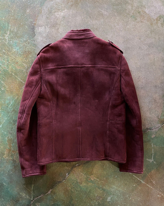 Gucci Shearling Jacket Burgundy