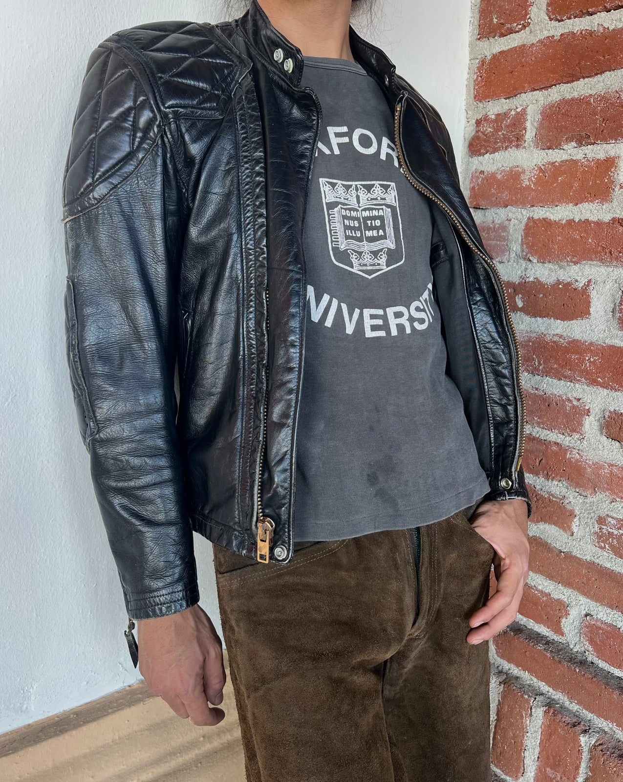 1960's Langlitz Leather Padded Jacket Cascade