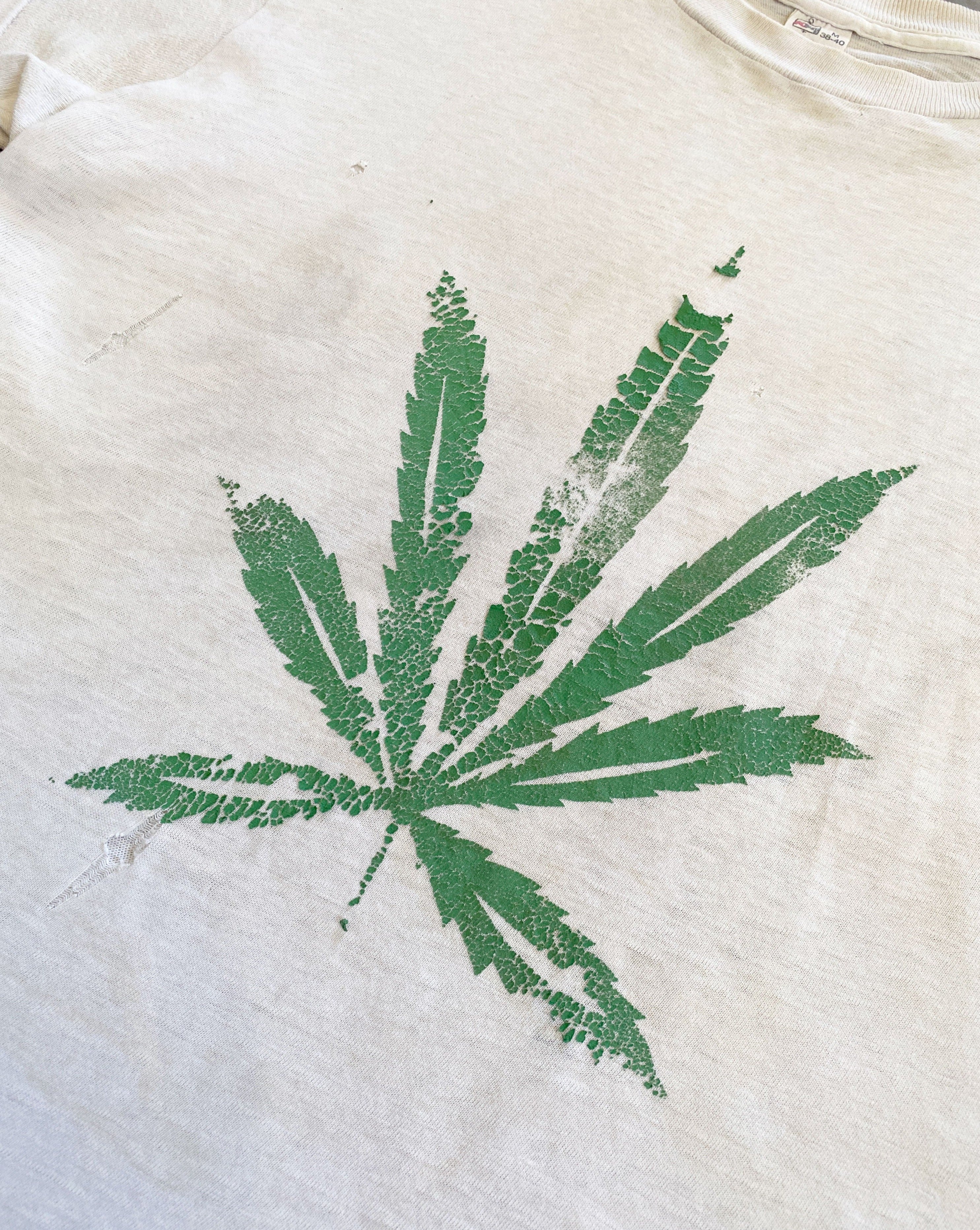 Vintage Distressed 70s on sale Weed Tee Virgin Islands 1975 Mandahl Festival Marijuana