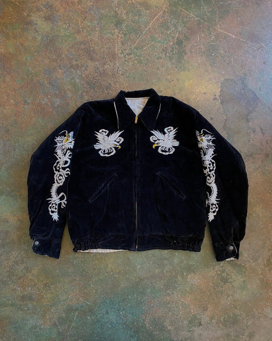 1950's JAPAN Velour Souvenir Jacket "White Eagle"