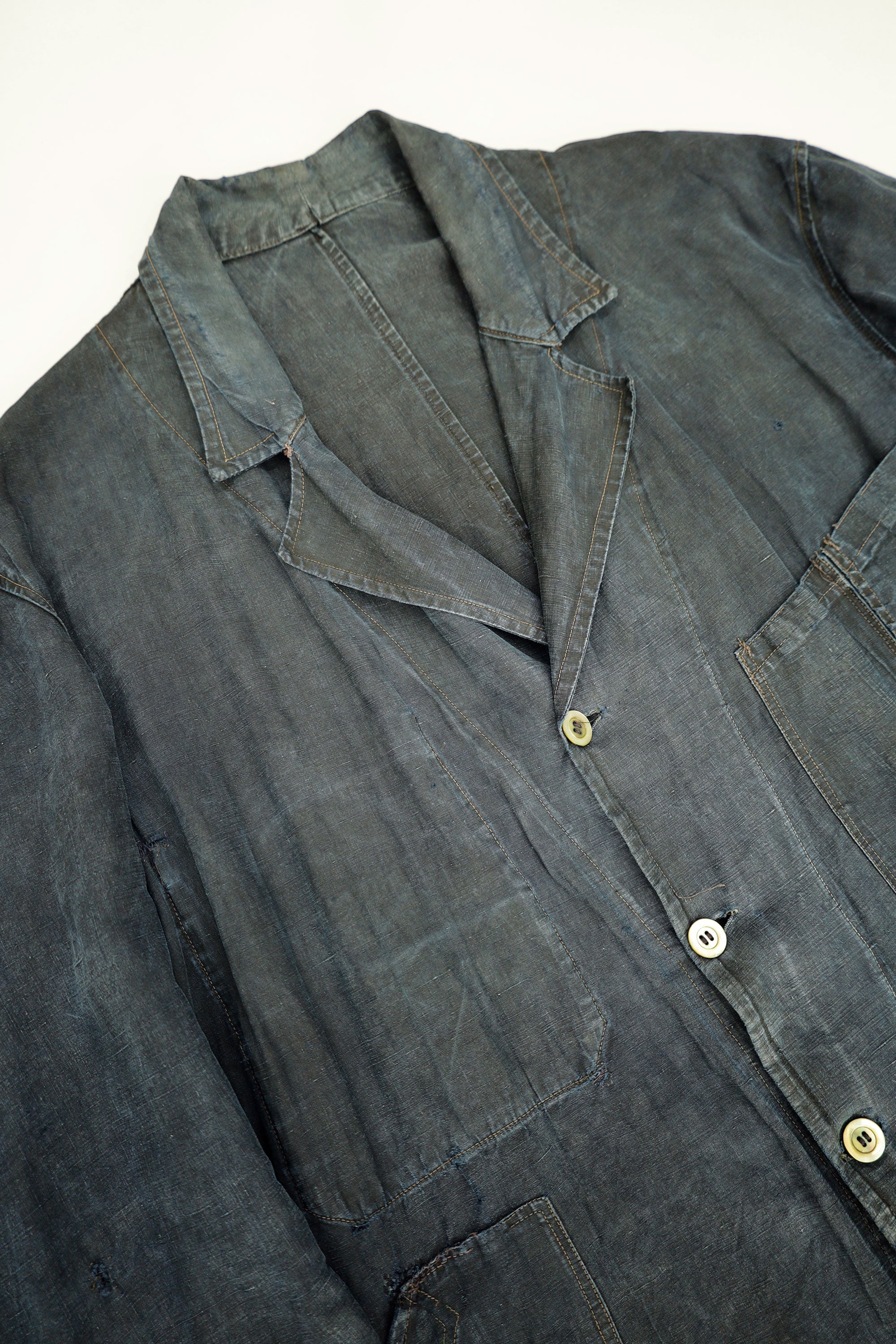 Indigo Linen Atelier Coat  - French, 1930s