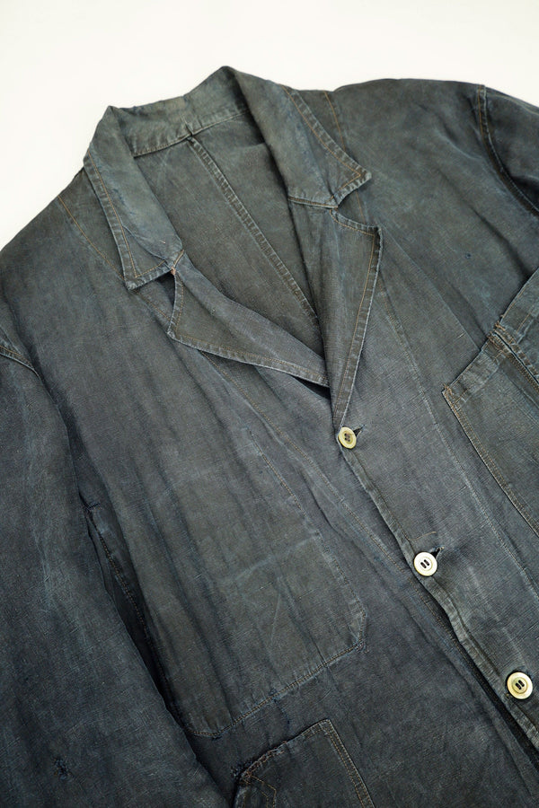 Indigo Linen Atelier Coat  - French, 1930s