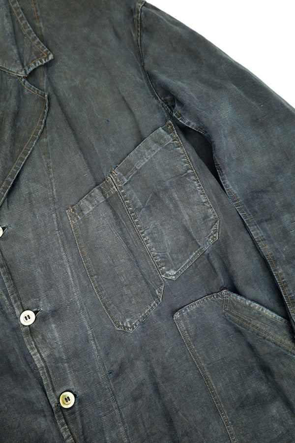 Indigo Linen Atelier Coat  - French, 1930s