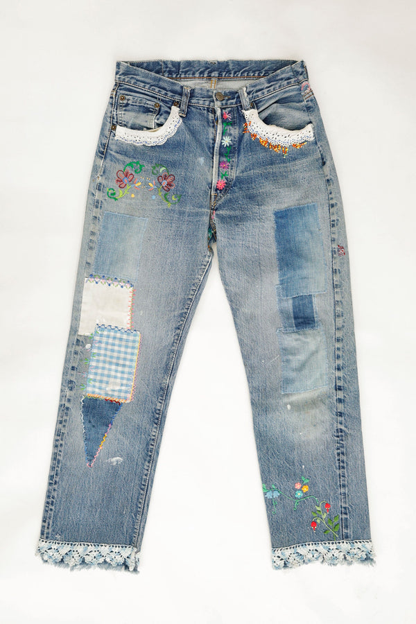 Levi's 501 Embroidered Jeans - Mary Catharine Jonston , 1960s