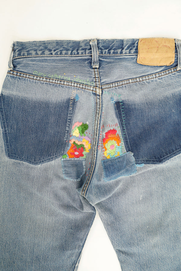 Levi's 501 Embroidered Jeans - Mary Catharine Jonston , 1960s