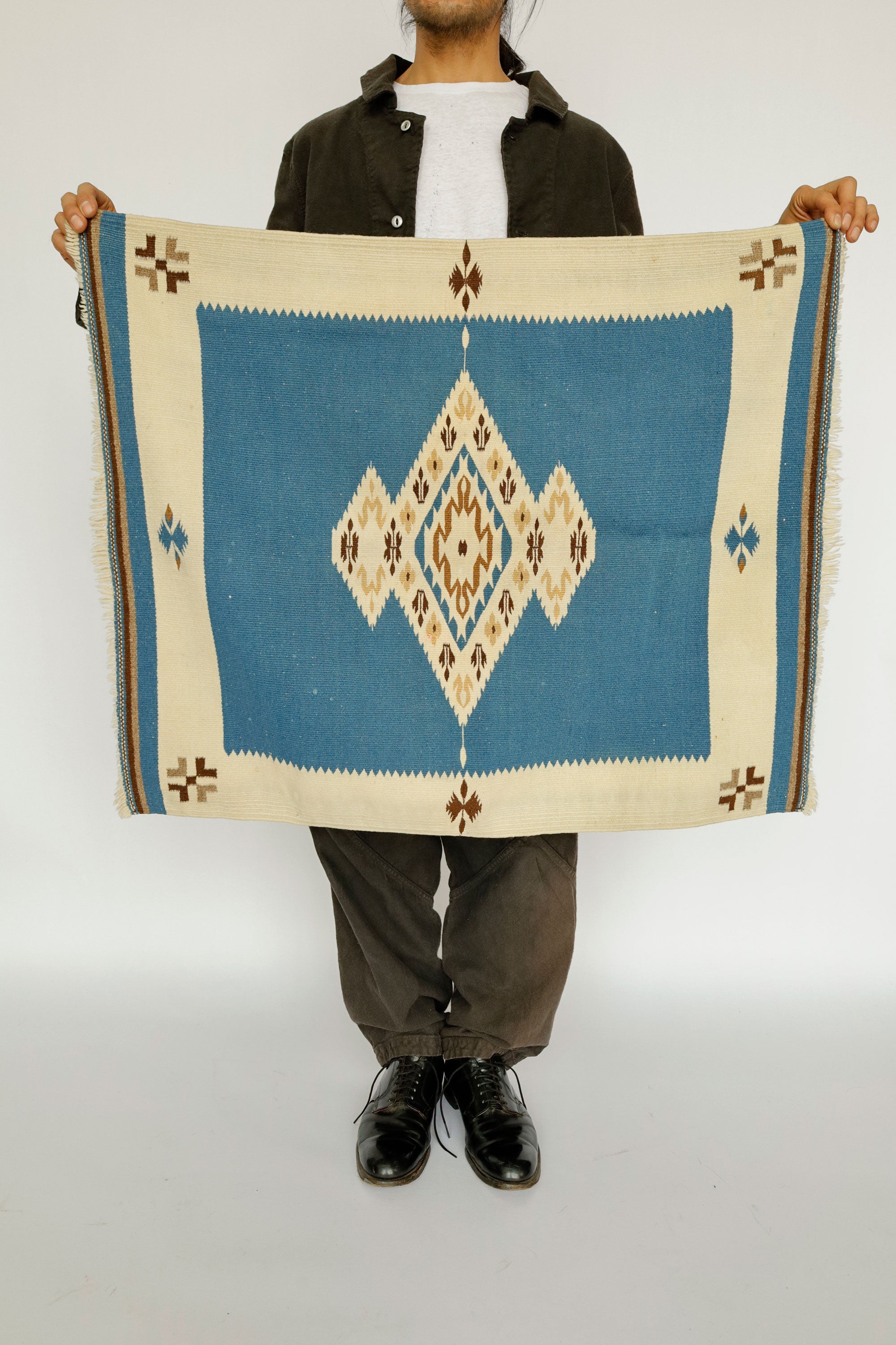 Indigo Field Rug – Mexico, c.1930s–40s