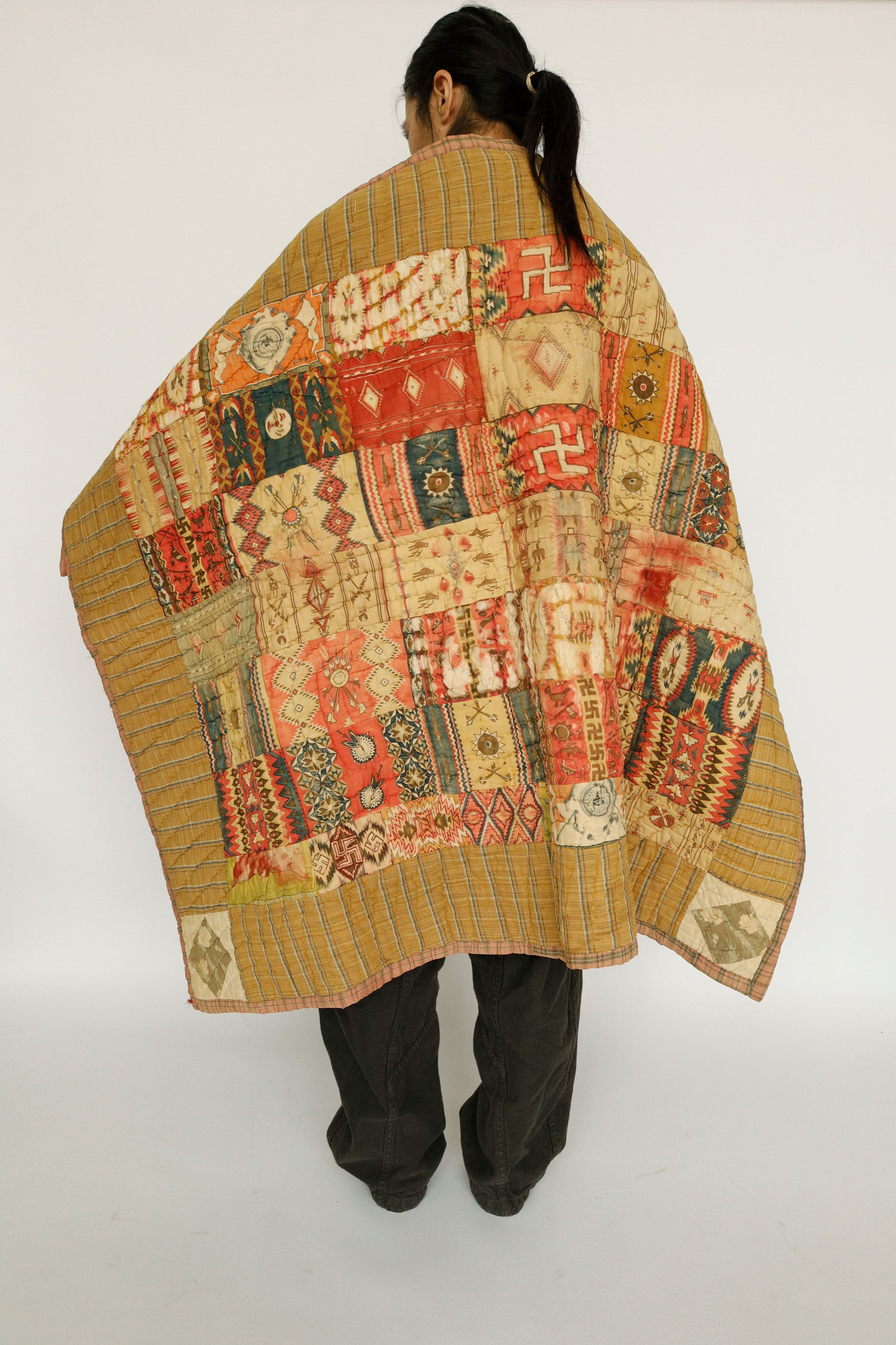 “Four Directions Quilt” – Native Motif Patchwork, c.1930s–40s