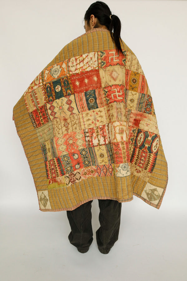 “Four Directions Quilt” – Native Motif Patchwork, c.1930s–40s