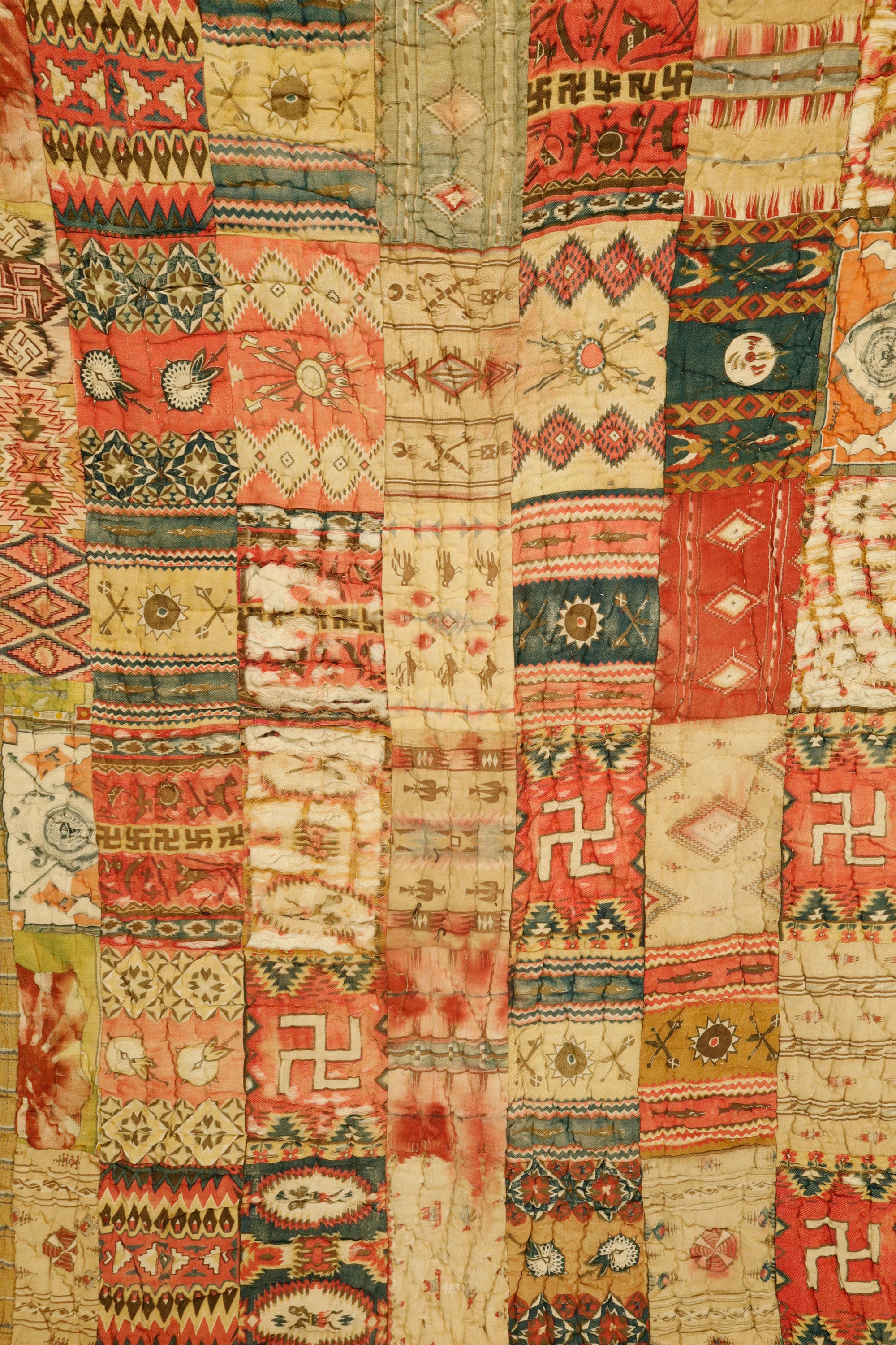 “Four Directions Quilt” – Native Motif Patchwork, c.1930s–40s
