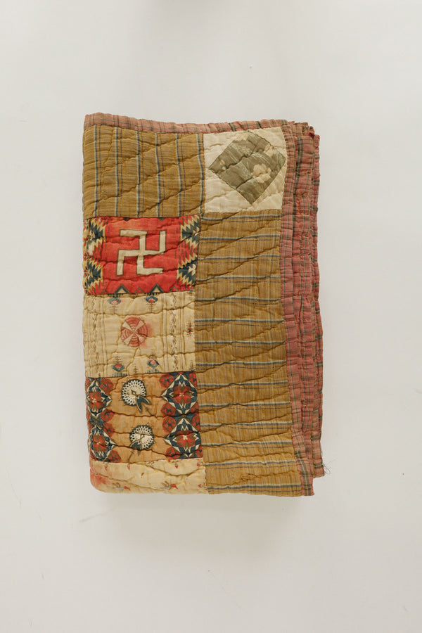 “Four Directions Quilt” – Native Motif Patchwork, c.1930s–40s
