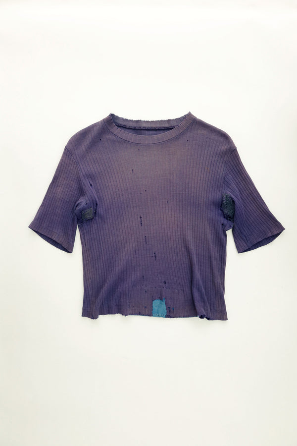 Hand-Repaired Vintage Rib Tee  c.1940-1950