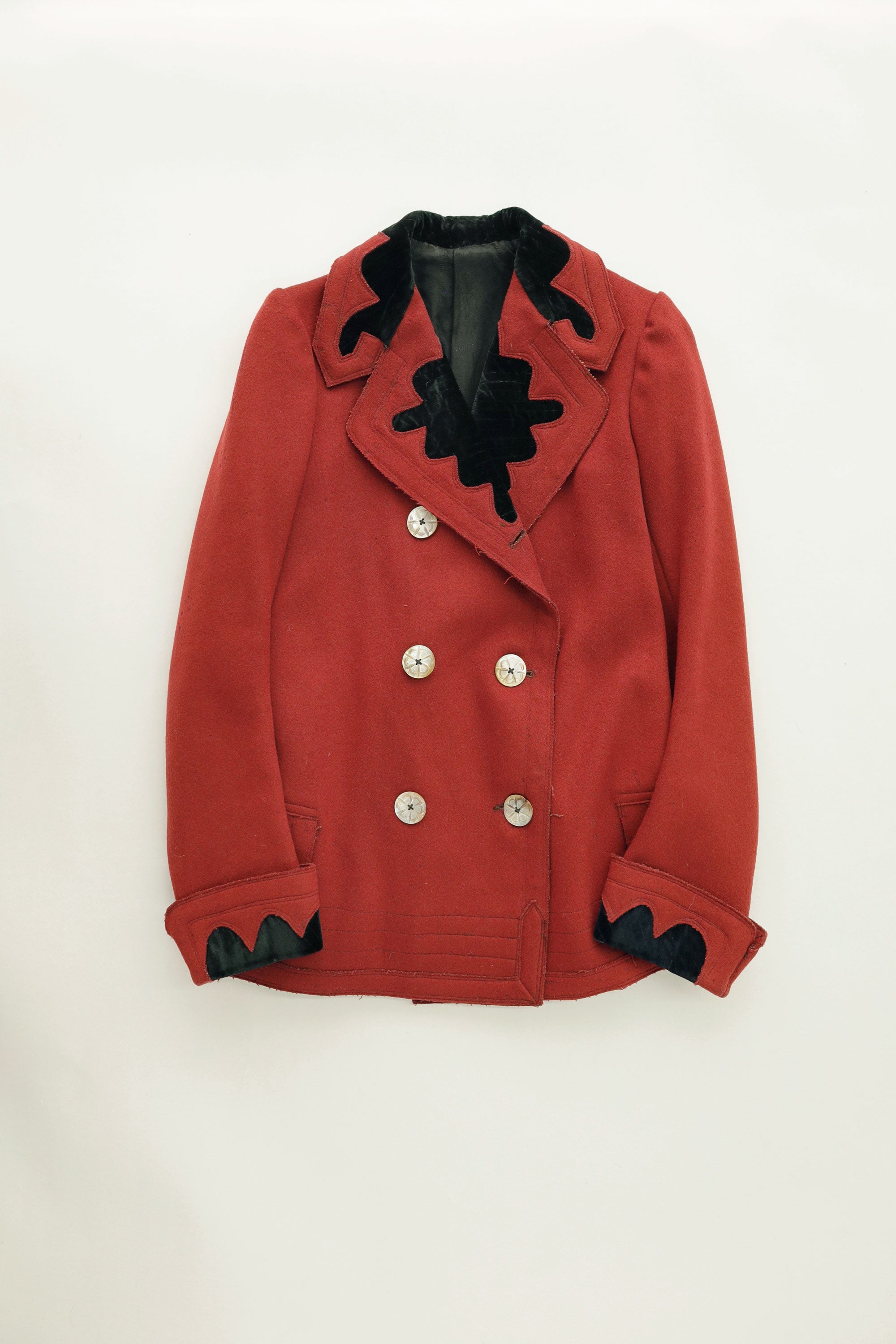 Red Wool and Velvet Tailored Jacket, c.1880s–1890s