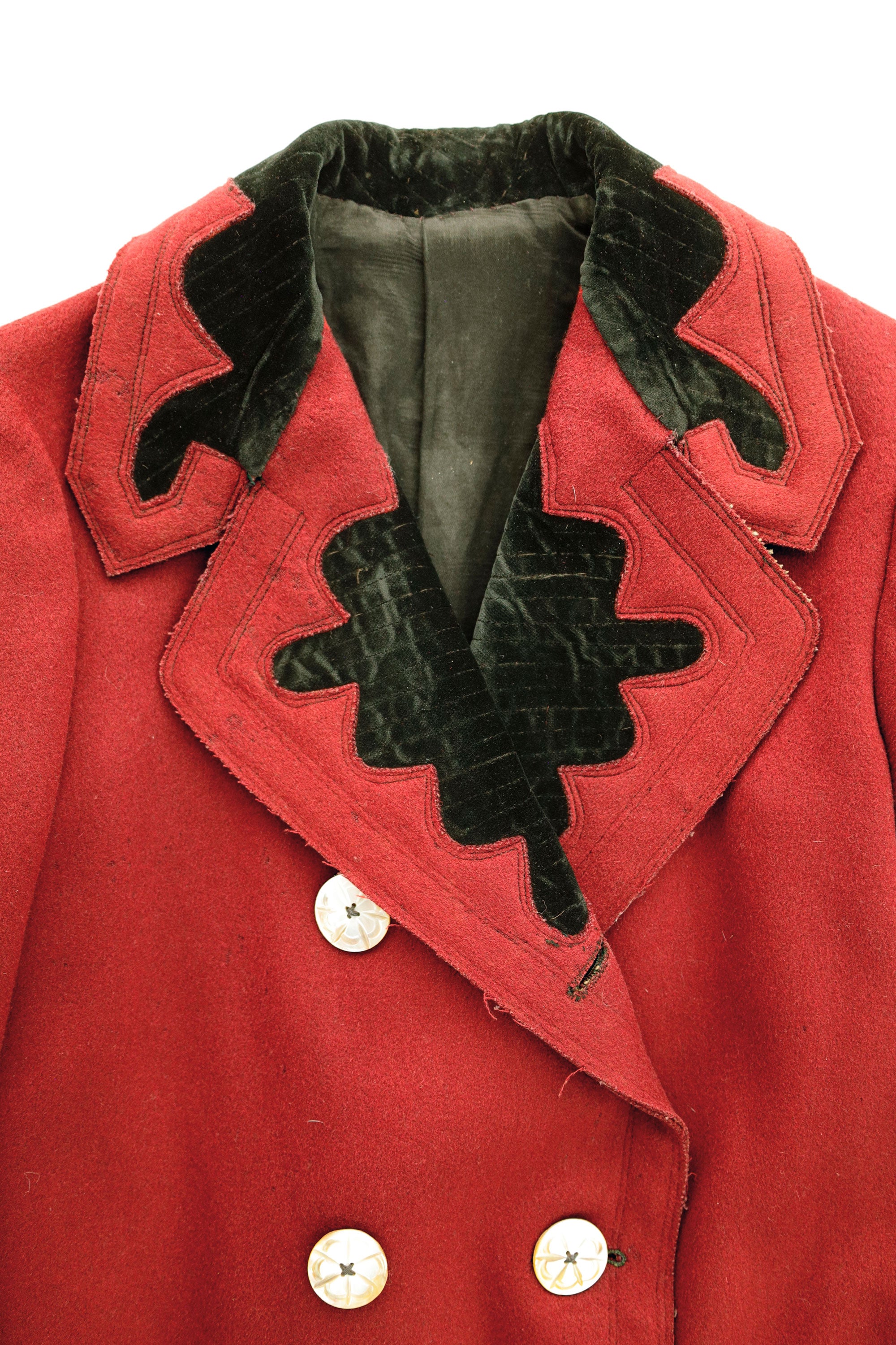 Red Wool and Velvet Tailored Jacket, c.1880s–1890s