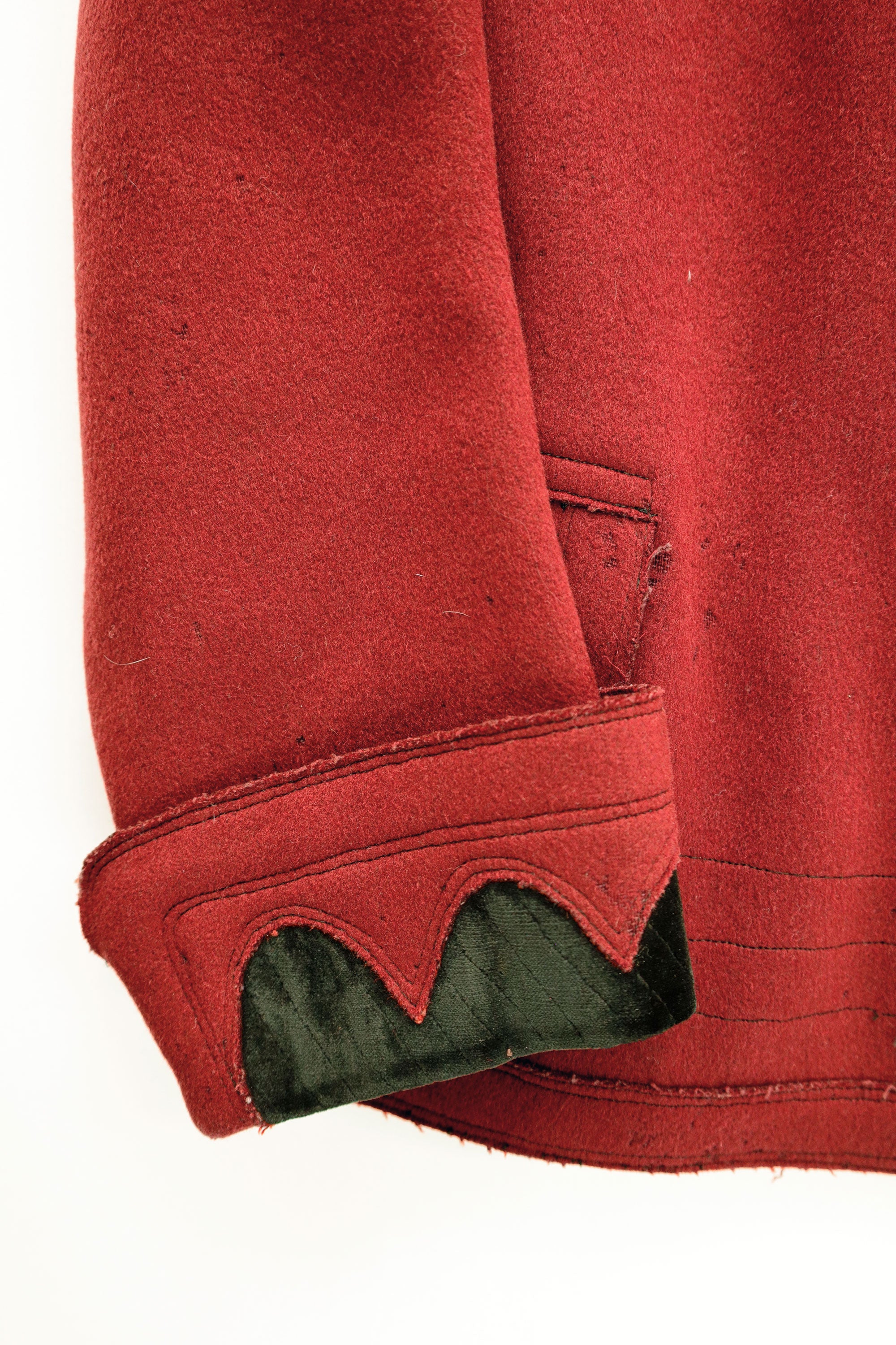 Red Wool and Velvet Tailored Jacket, c.1880s–1890s
