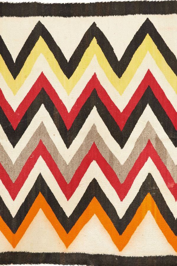 Mid‑Century Navajo Lightning Rug – Southwest U.S., c. 1950s