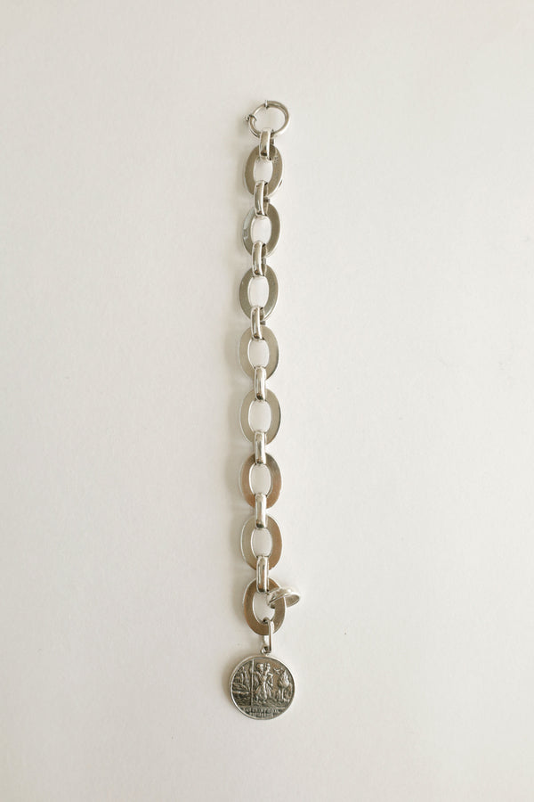 Oval Link Bracelet with San Cristóbal Medal – Casa Prieto, Mexico, c.1950s–60s