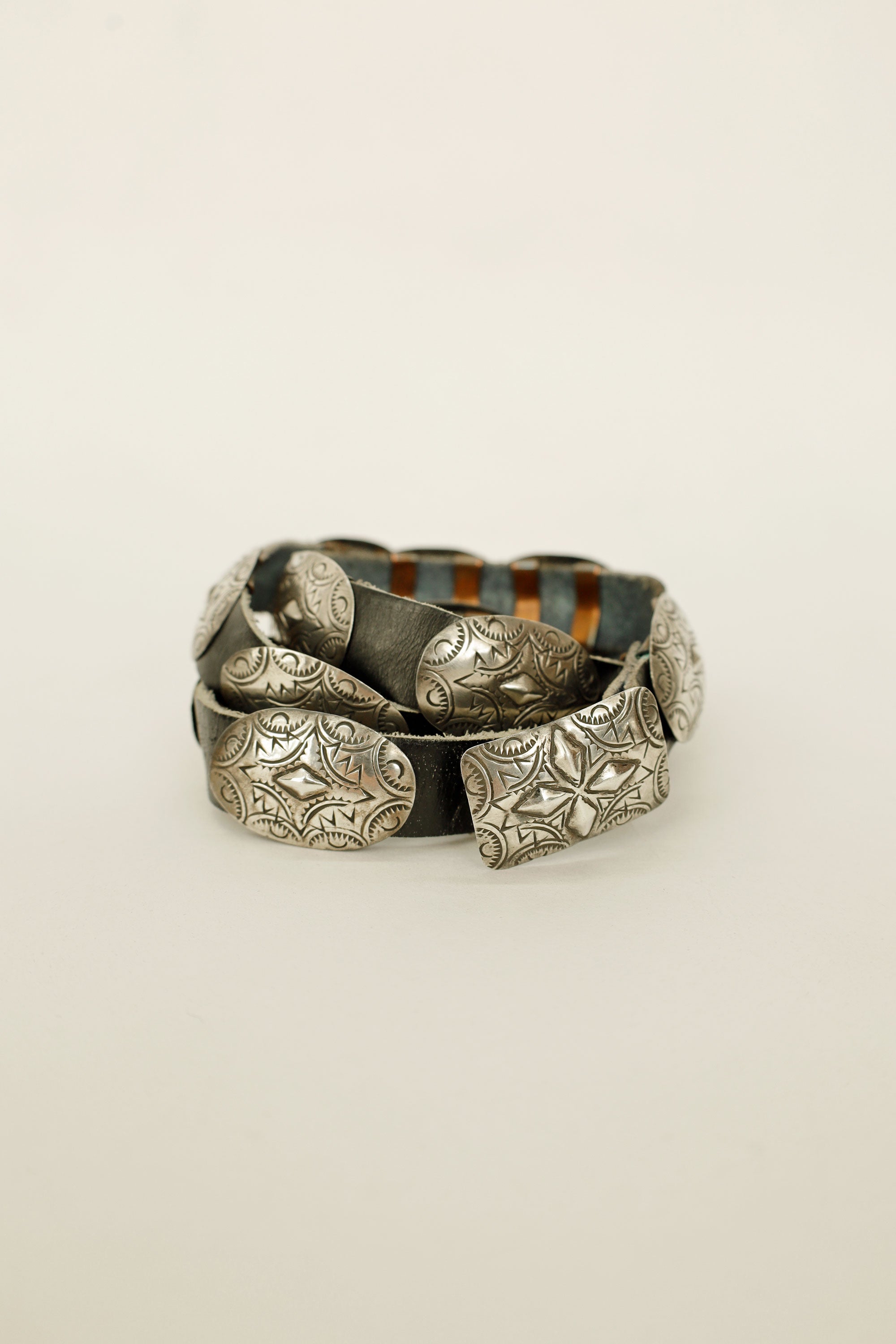 Hand Stamped Navajo Silver Concho Belt - Navajo, 1960s