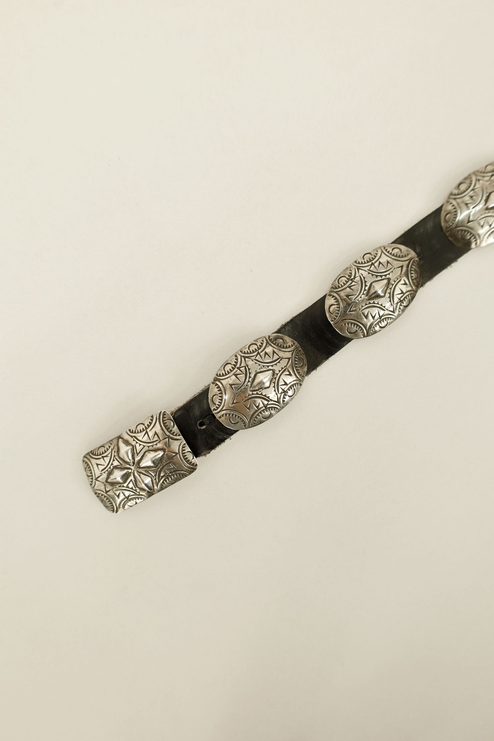 Hand Stamped Navajo Silver Concho Belt - Navajo, 1960s