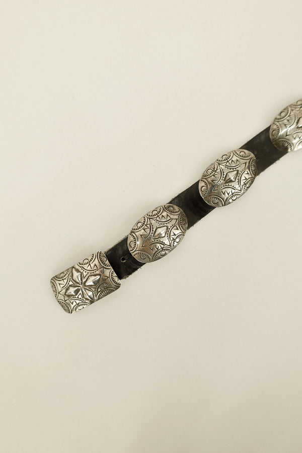 Hand Stamped Navajo Silver Concho Belt - Navajo, 1960s